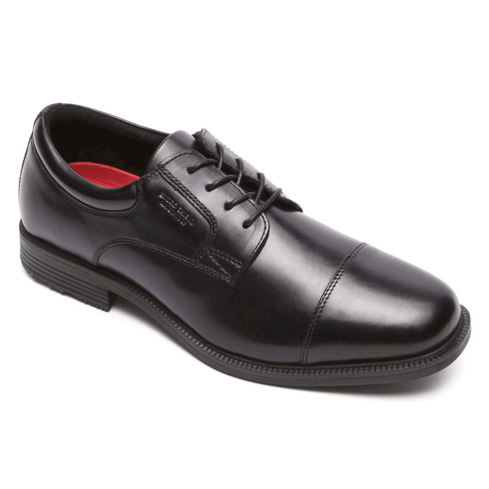 Rockport Mens Essential Details Waterproof Cap Toe - Dress Shoes Black - WQA023649